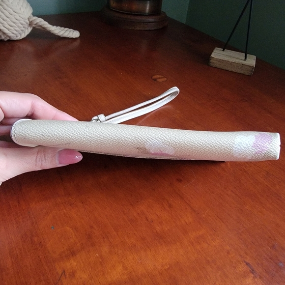 Coach Floral Wallet Wristlet Coated Canvas & White Leather 53842 - Picture 9 of 15